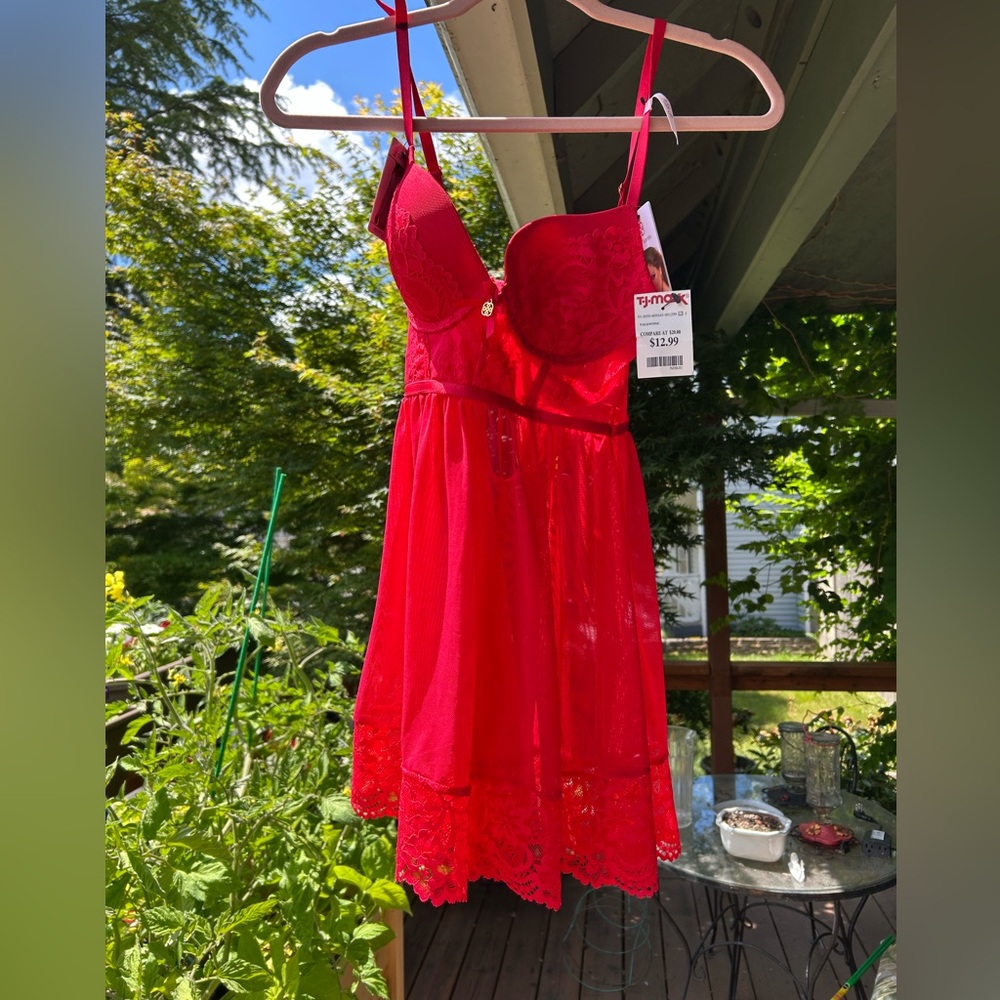 NWT Red Négligéé Set